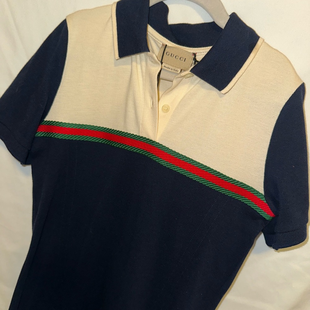 Gucci Navy and Cream Polo Dress
